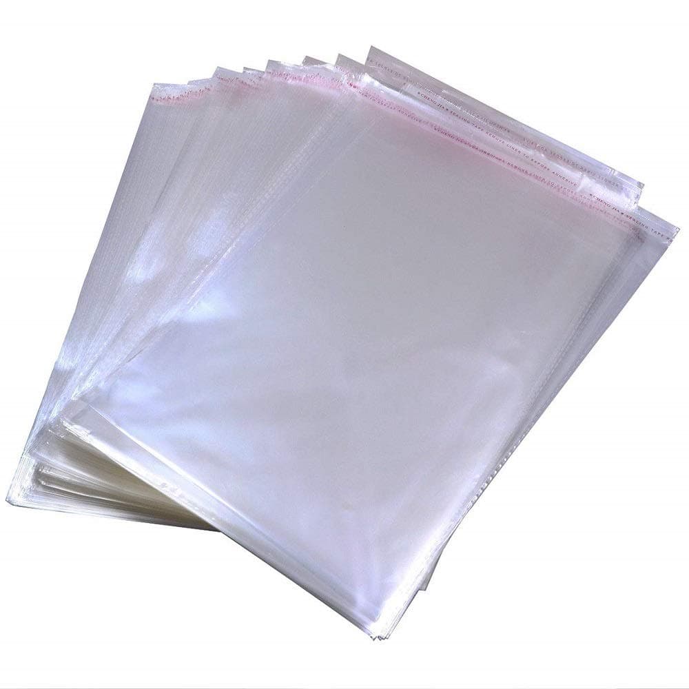 True-Ally Multi utility Self Adhesive Clear Transparent Plastic Seal Pouch/Poly bag - 9 x 12 inch (Pack Of 100)