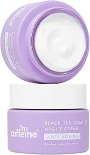 mcaffeine Anti Ageing Night Cream with Black Tea Complex™ for Fine Lines & Wrinkles | Fights Signs of Aging & Boosts Collagen by 80% | Vegan Collagen Peptide infused Night Cream for Women & Men -50ml