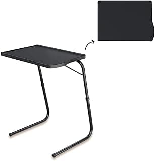 TABLE MAGIC – Multipurpose Height Adjustable Laptop Table Mat Finish, Lap Desk Work from Home & Study Desk Picnic Outdoor Tv Tray (Black, Large, TM Regular)