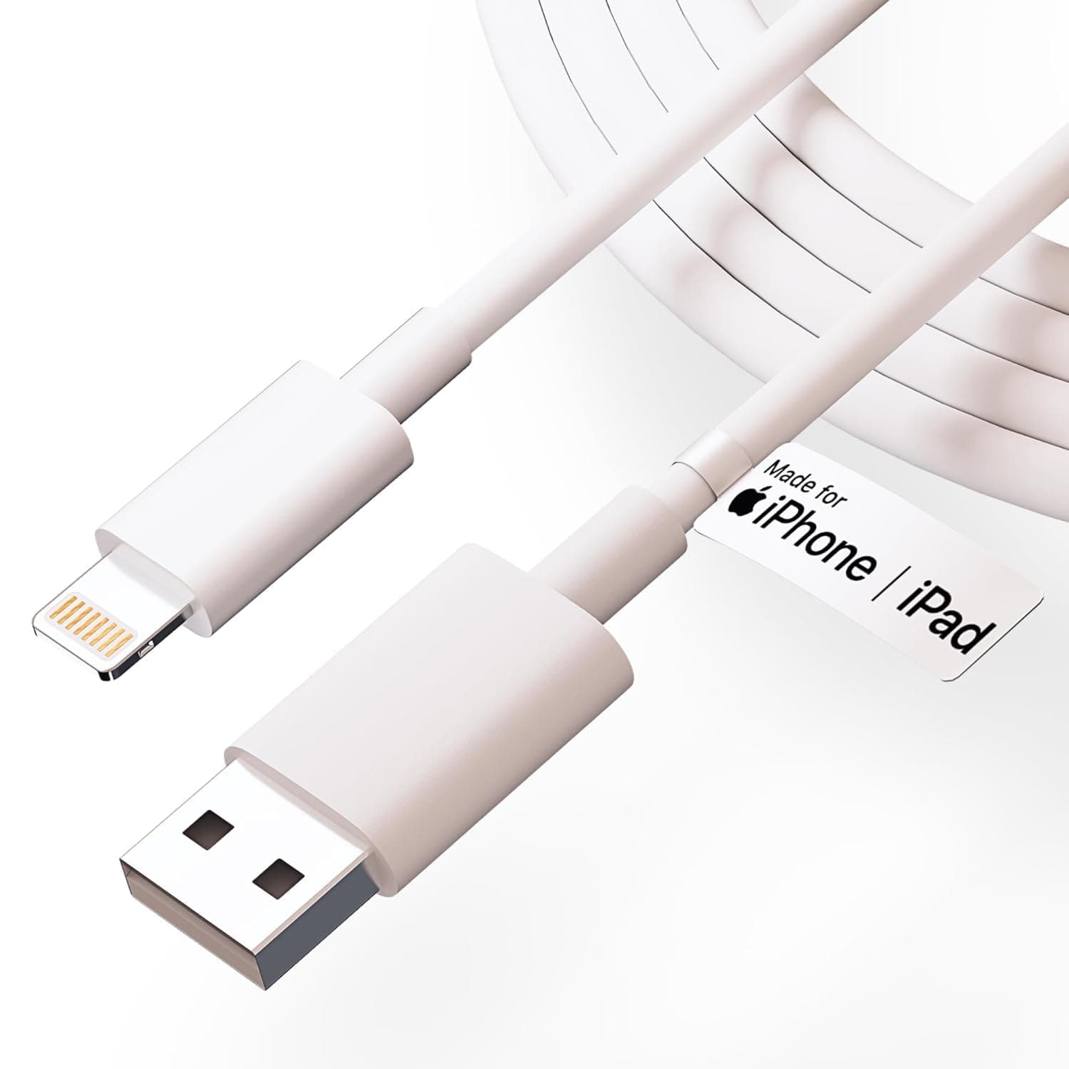 iPhone Original USB to lighting Charger Cable [MFi Certified, 2 YEAR WARRANTY*] Fast PD Charging Cable Compatible for iPhone 14,13, 12,11, X, XS,XR, 8, 7, 6, 5, Plus Pro Max Mini iPad, Macbook - White