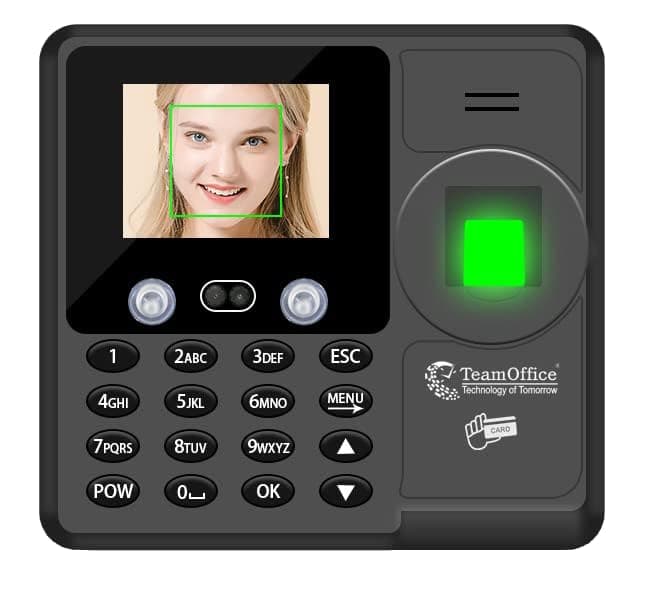 Team Office Z900 Biometric Attendance Machine – Touchless Face & Finger Recognition | Cloud Attendance Software | Wi-Fi Enabled | Office/Corporate Use