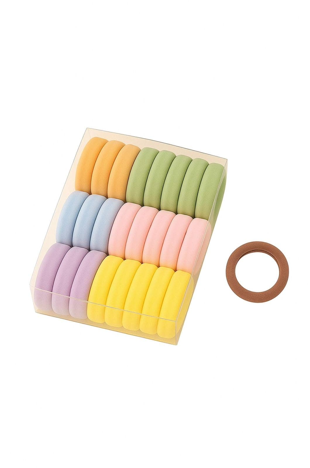 ECOVERA 30 Hair Ties for Girls & Women – Soft Elastic Rubber Bands for Ponytails, Buns, Daily Use, School & Office (Pack of 30) (Pastel Colors)