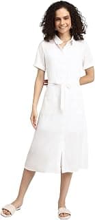 FOREVER 21 Women Solid A line Knee Length Dress