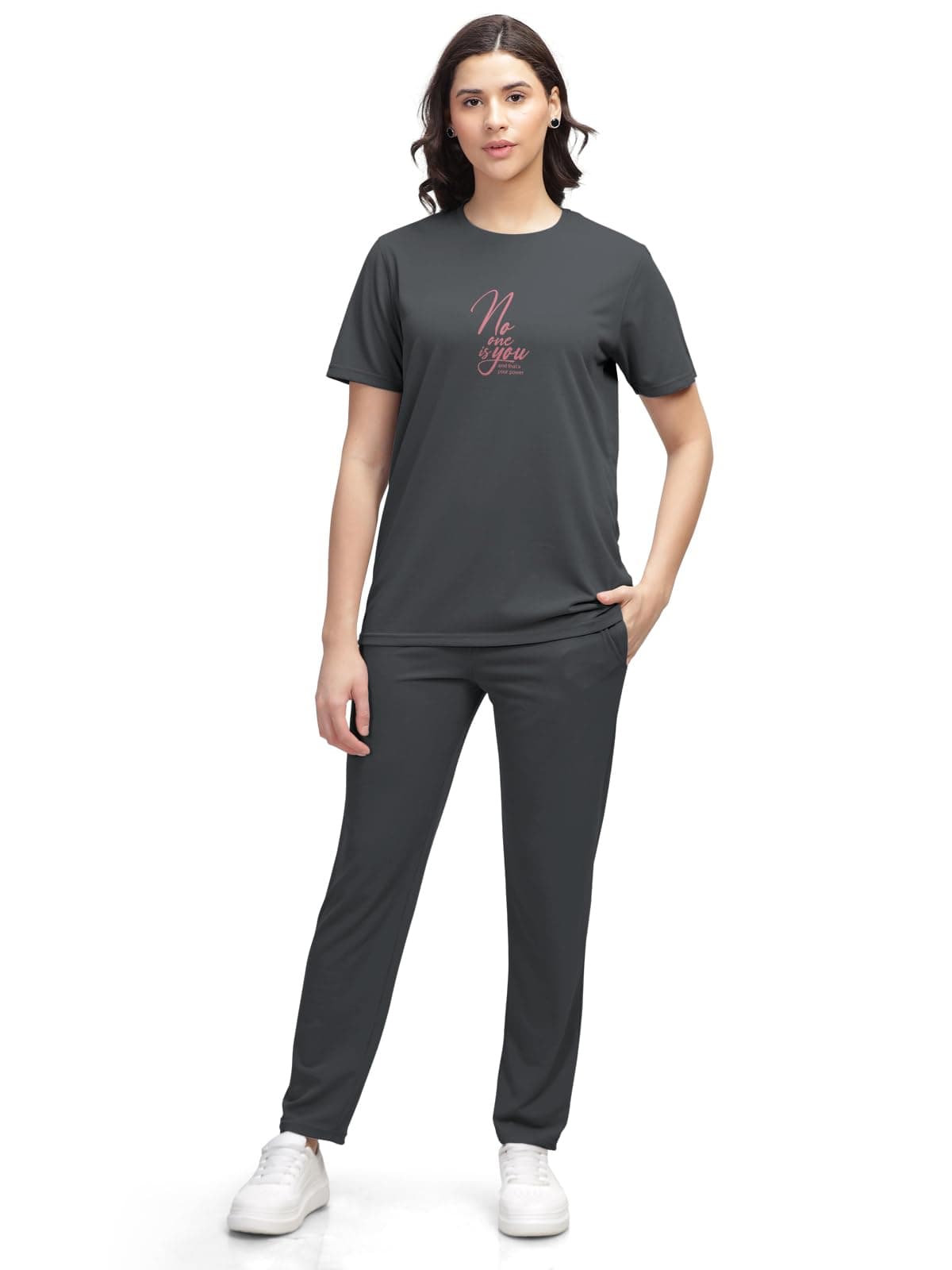 HELLCAT Trendy Printed/Solid T shirt with Pants Lounge Wear/Coords/Clothing Set for Women