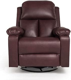 Wakefit Recliner | 3 Years Warranty | Leatherette Fabric Rocking & Revolving Recliner Sofa 1 Seater | Recliner Chair | Stargazer - Sangria
