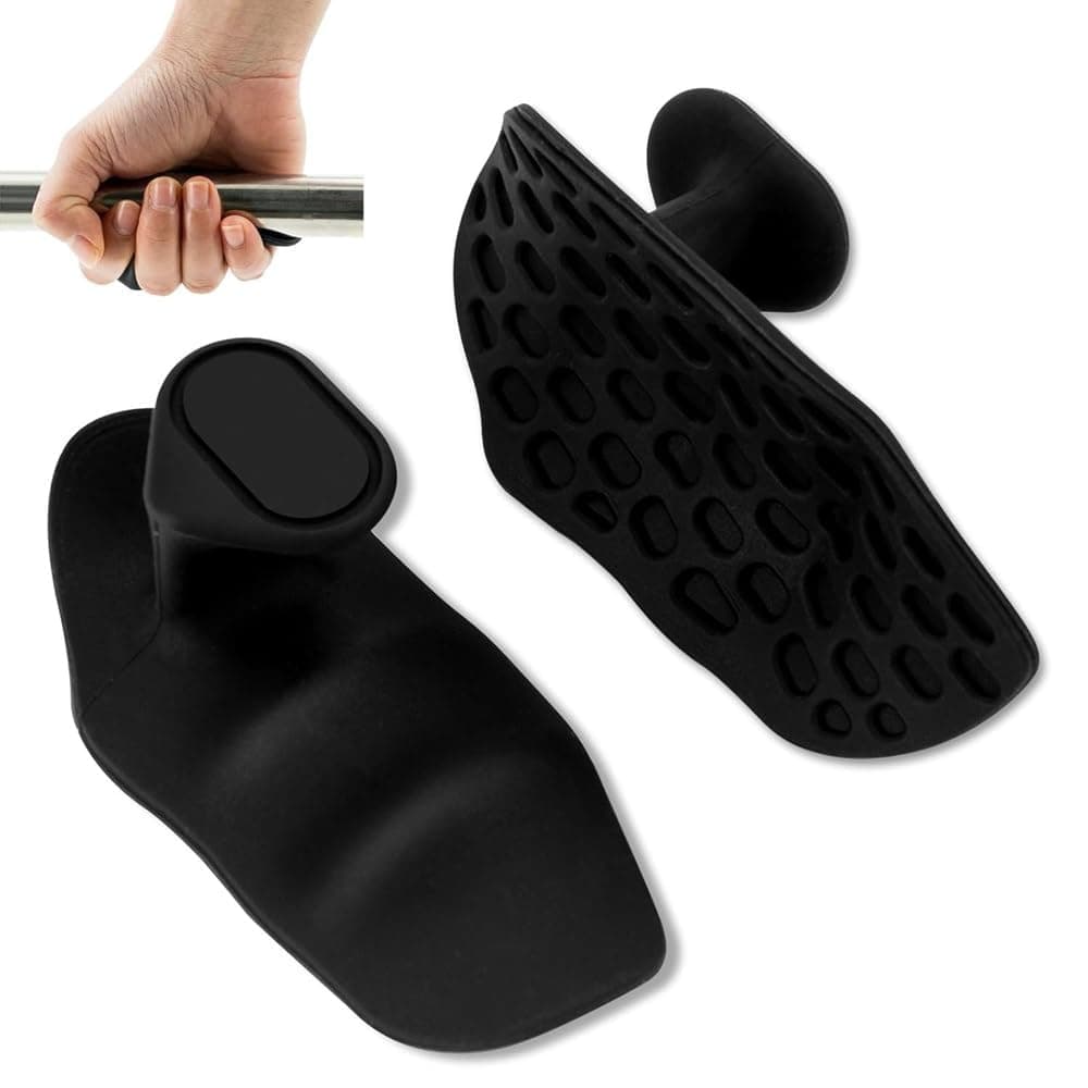 GERQSHO 1 Pair Black Silicone Gym Hand Grips – Palm Protection for Strength Training, Dumbbells, Fitness & Daily Use – Suitable for Home & Office Workouts – Without Box