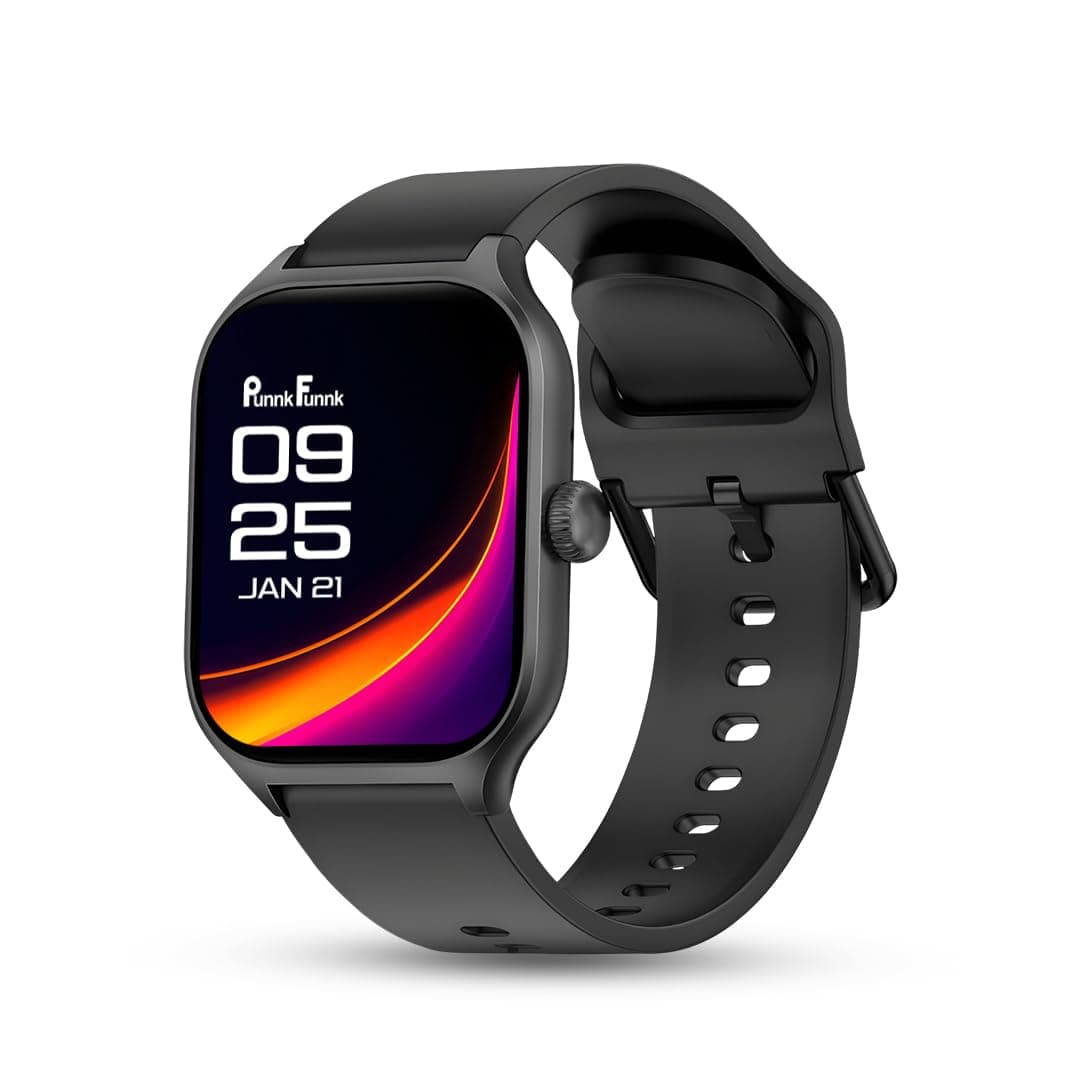 PunnkFunnk Nexoro 2.01” Smartwatch for Men & Women Bluetooth Call, Heart Rate, SpO2, Sleep & 100+ Sports Modes, IP68 Waterproof, Compatible with Android & iPhone (Black)
