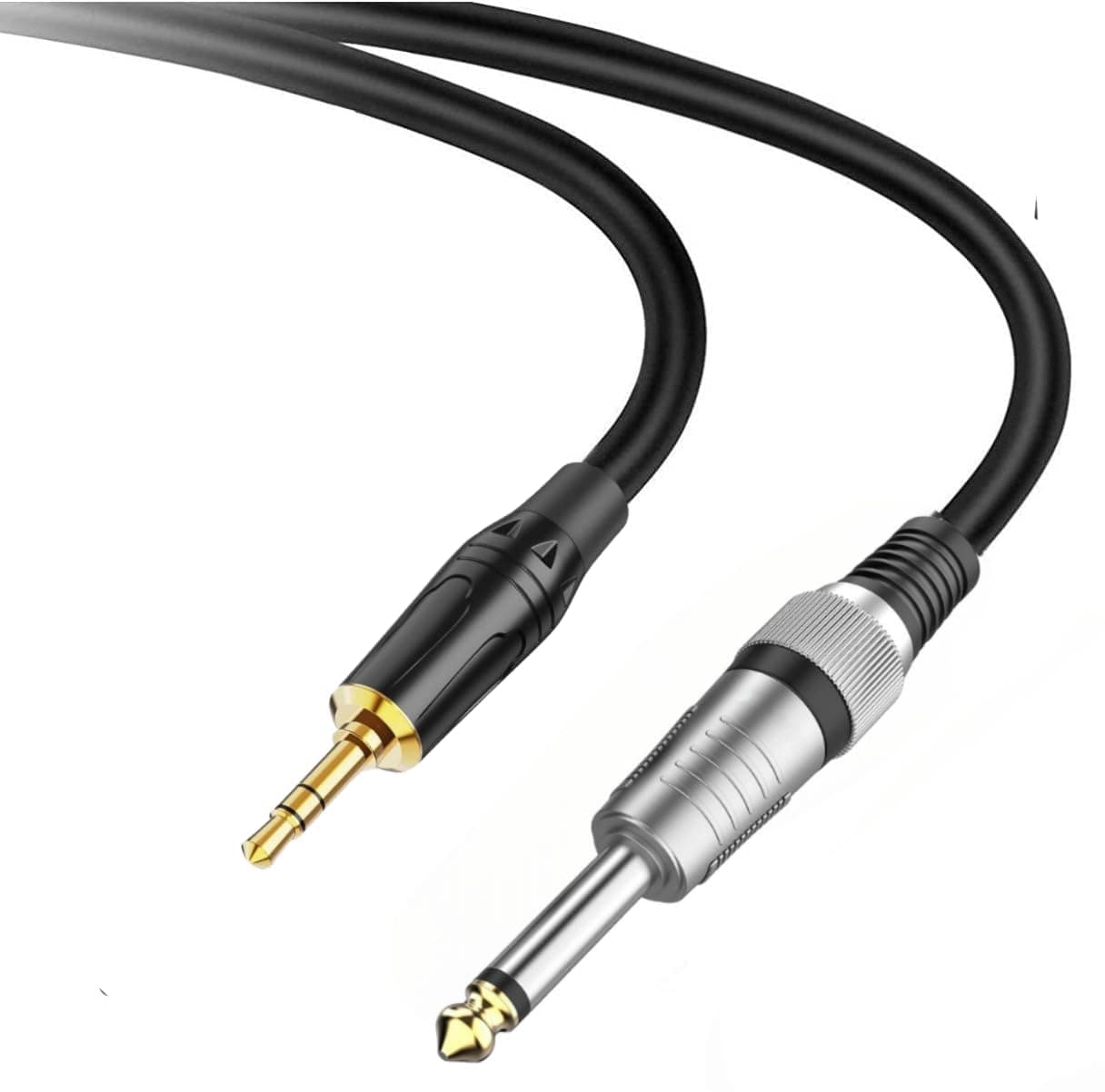 SeCro 6.35mm (1/4 inch) Male Mono Plug to 3.5mm Male Audio Jack Guitar Cable (16.4FT [5 Meters])