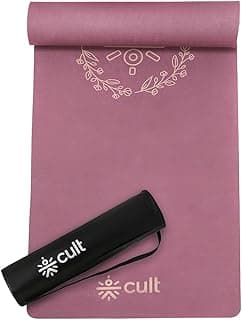 Cult TPE Yoga Mat 10mm Extra Thick Exercise Mat for Men & Women | Anti-Slip Workout Mat for Home Gym, Pilates & Joint Support | Lightweight Fitness Mat with Carry Strap & Bag (Maroon)