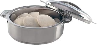 Borosil Stainless Steel Insulated 900 ml Server Casserole | Idli/Roti Server with Steel Lid | PUF Insulated | 1 Year Warranty