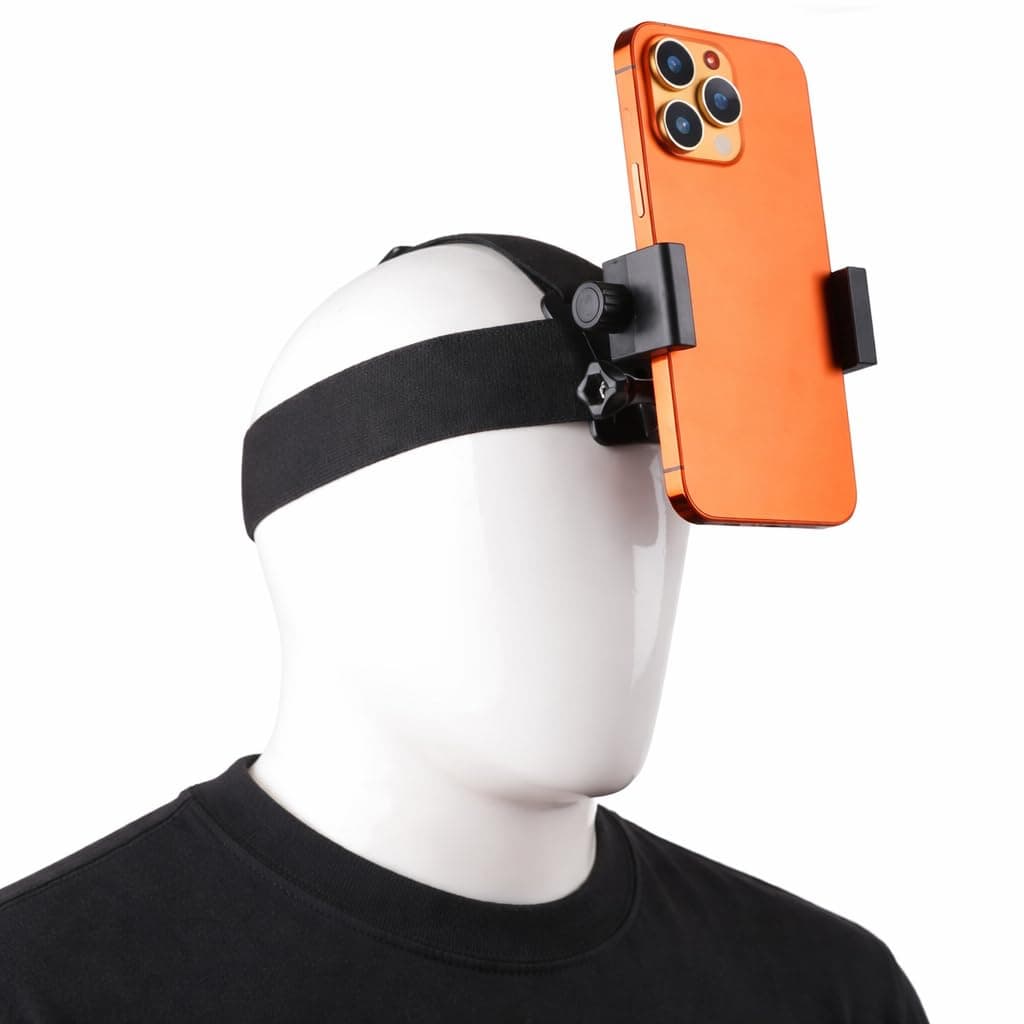 USPOT Universal POV Head Strap Mount - 360° Phone Holder & Action Cam Adapter for iPhone, Samsung, GoPro Hero 12 11 10 9 8, Insta360, DJI - Secure Hands-Free Vlogging Headband for YT Shorts & Reels