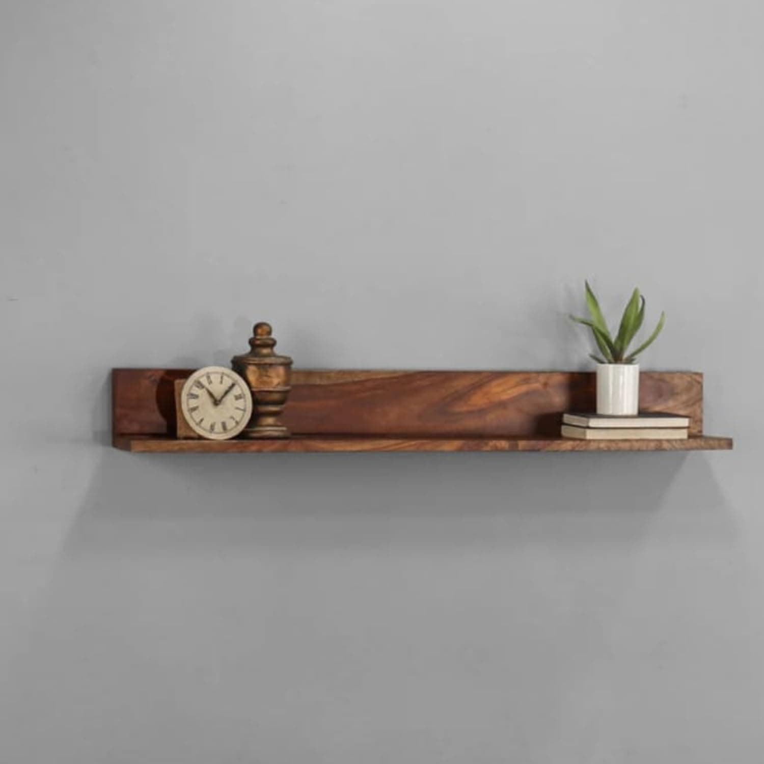 carpentray -1 Set 26 Inch Long Floating Shelf for Wall Natural Walnut Wood Wall Shelves Picture Ledge Wall Bookshelf for Living Room Bedroom Kitchen Office Home D?cor (26 Inch Long)