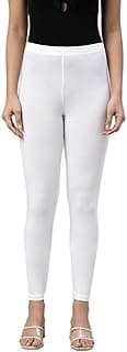 GO COLORS Soft Cotton Stretch Ankle Length Leggings for Women | Breathable