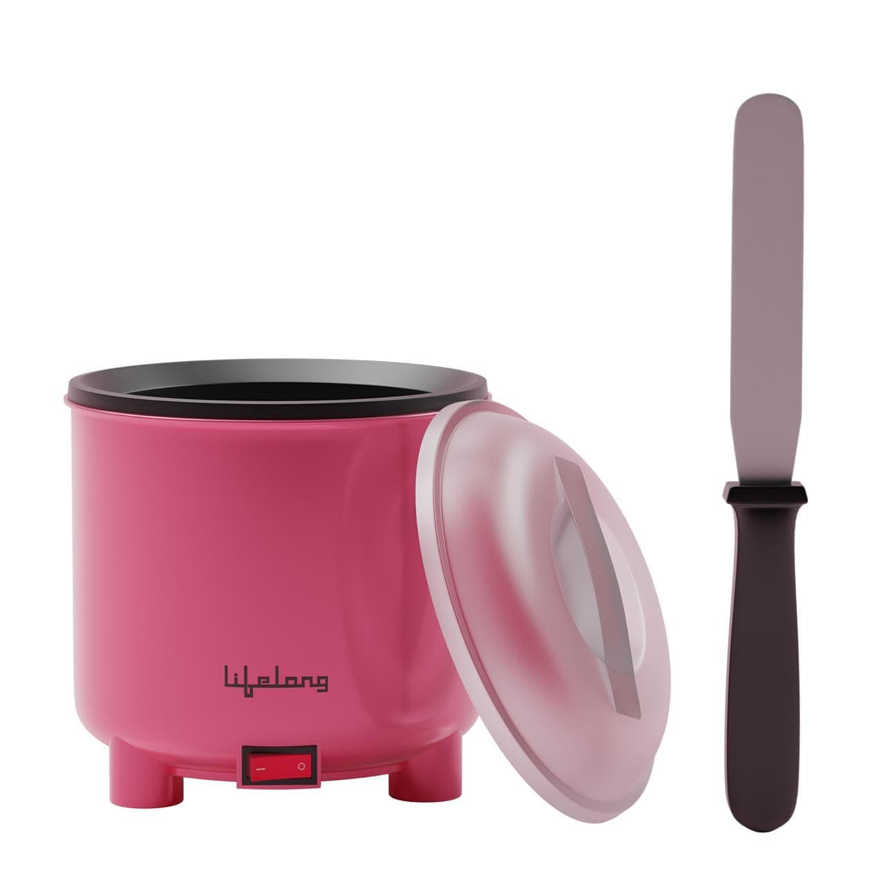 Lifelong Wax Heater with Wax Applicator Spatula for Waxing for Women | One Touch Operation Wax Heater Machine for Smooth Hair Removal | Quick & Easy Heating | for All Types of Wax,1 Count