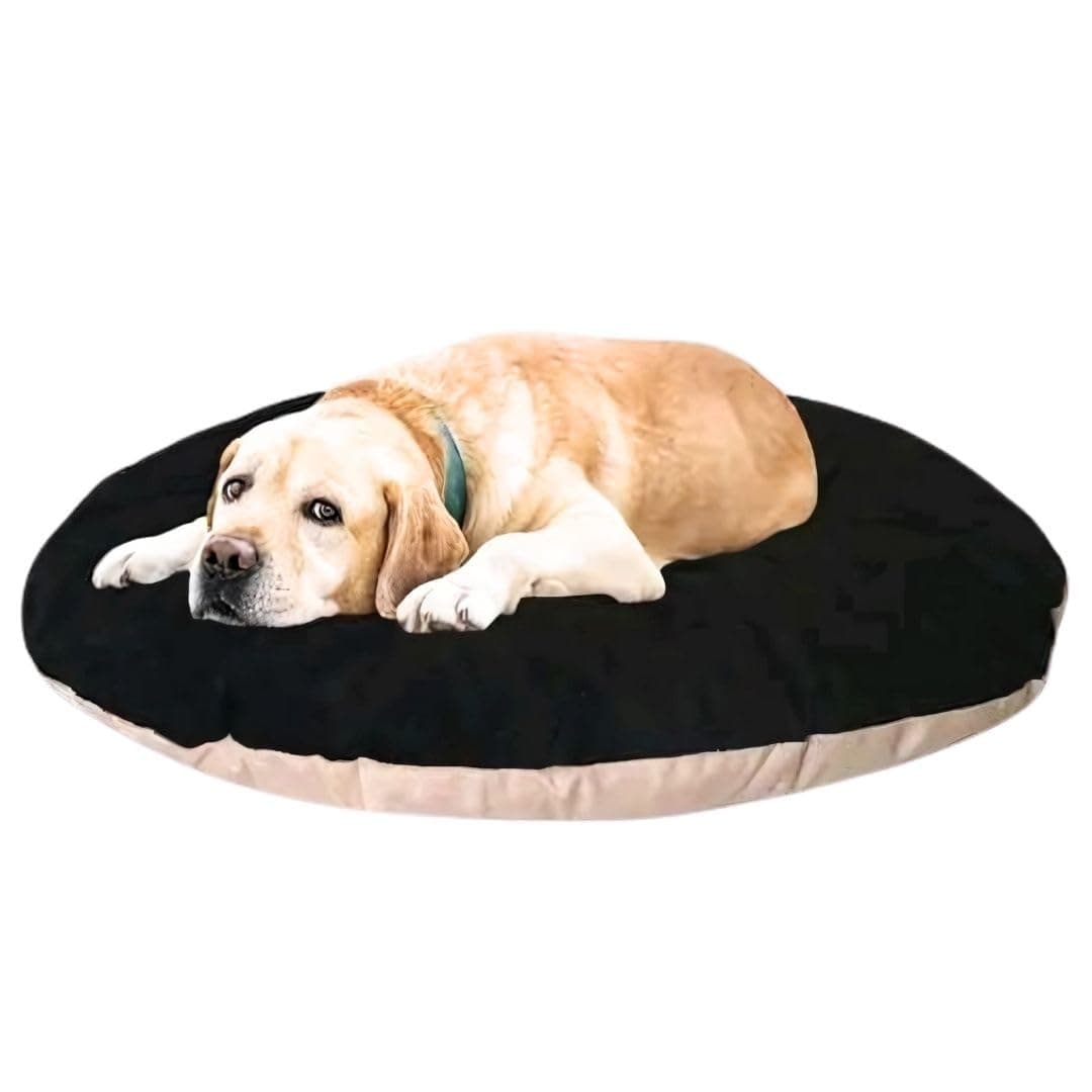 UNIQUE PET COLLECTION Polyester Cat Bed for Persian Cats and Dogs - XL Dog Mat, Soft and Cozy Pet Pillow for All Seasons, Durable and Washable, for Puppy, Rabbit - Black Cream