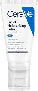 CeraVe PM Facial Moisturizing Lotion For Normal To Dry Skin (52ml) - Formulated With 3 Essential Ceramides, Niacinamide And Hyaluronic Acid | Ultra Lightweight Night Cream