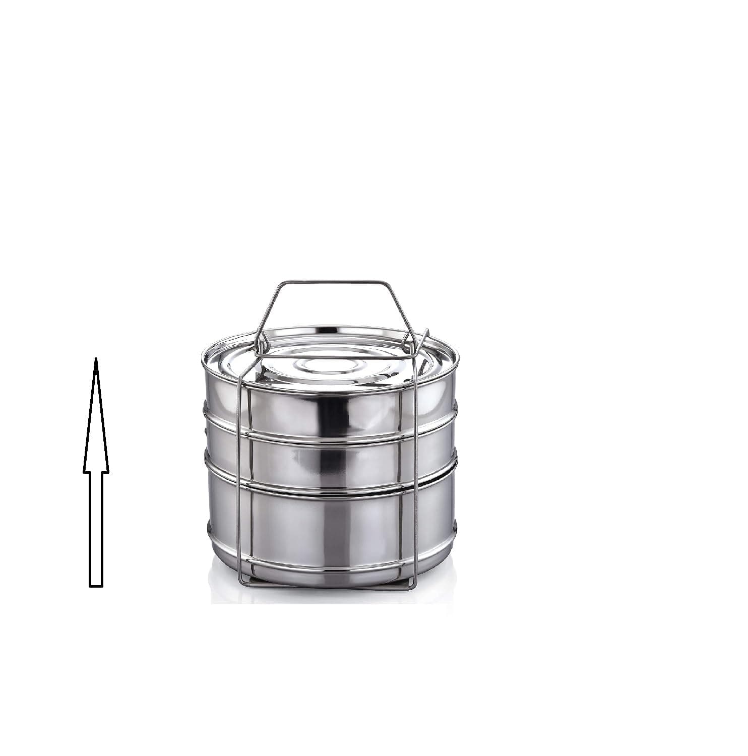 Delta Mart Stainless Steel Cooker Separator With Lid & Lifter | Compatible for 5 Litres Prestige Popular and Popular Plus Outer Lid Pressure Cookers|3 Containers With Lifter|Multipurpose Container Set