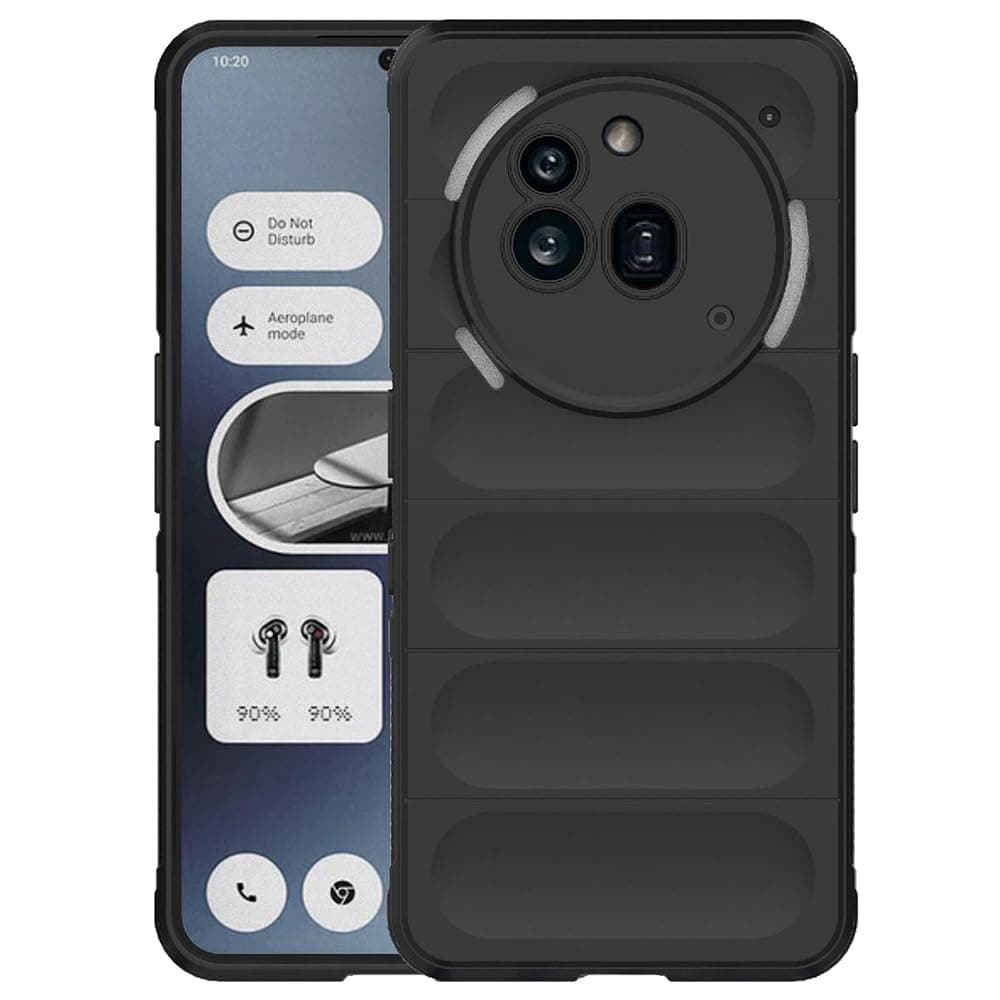 amazon basics Mobile Cover for Nothing Phone (3a) Pro 5G | Full Camera Protection | Liquid Silicon Case | Flexible Bumper Case for Nothing Phone (3a) Pro 5G (Black)