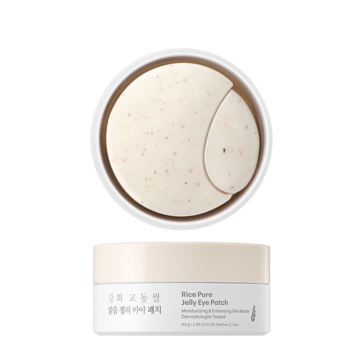 THANKYOU FARMER Rice Pure Jelly Brightening Eye Patches (60 Patches) | Korean Under Eye Patches with Rice Bran Extract, Niacinamide, Panthenol & Allantoin | Reduces Puffiness, Brightens Dark Circles, Hydrates & Smooths Fine Lines