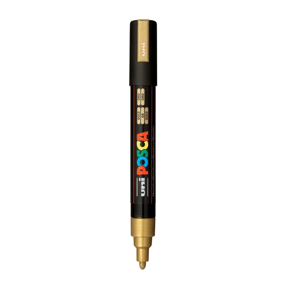 POSCA uni-ball Uniball 5M 1.8-2.5 mm Bullet Shaped Marker Pen (Gold Ink,Pack of 1)