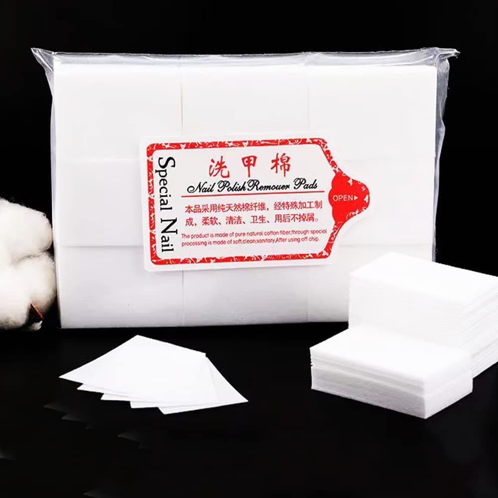 KIRA Nail Cotton Pads 1000 Pcs - Lint Free Gel Nail Polish Remover Wipes, Eyelash Extension Glue Cleaning Wipes
