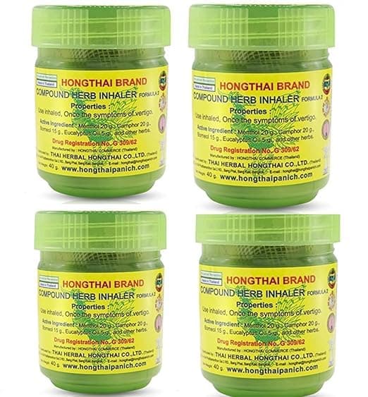 TWIN SWAN™ Hong Thai Inhaler Traditional Thai Herbal Pain Relief Inhalant Pack Of 4