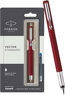 Parker Vector Standard CT Fountain Pen, Red