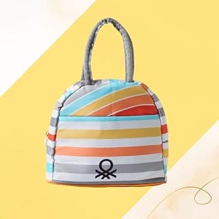 United Colors of Benetton United Colors of Benetton Lunch Bag for Women & Men, Insulated Bag, Tiffin Lunch Bag for Office/College/School, Bottle Holder, Lightweight, Durable Handles, Multiple Pockets