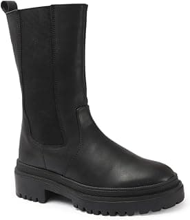 Carlton London Women's Mid Calf Boot ZipWith Round Toe Casual Boots, Party Use