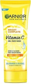 Garnier Facewash Gel, Gentle Cleanser, Fast Brightening, For Instant Brighter Skin, Bright Complete Vitamin C, 50g