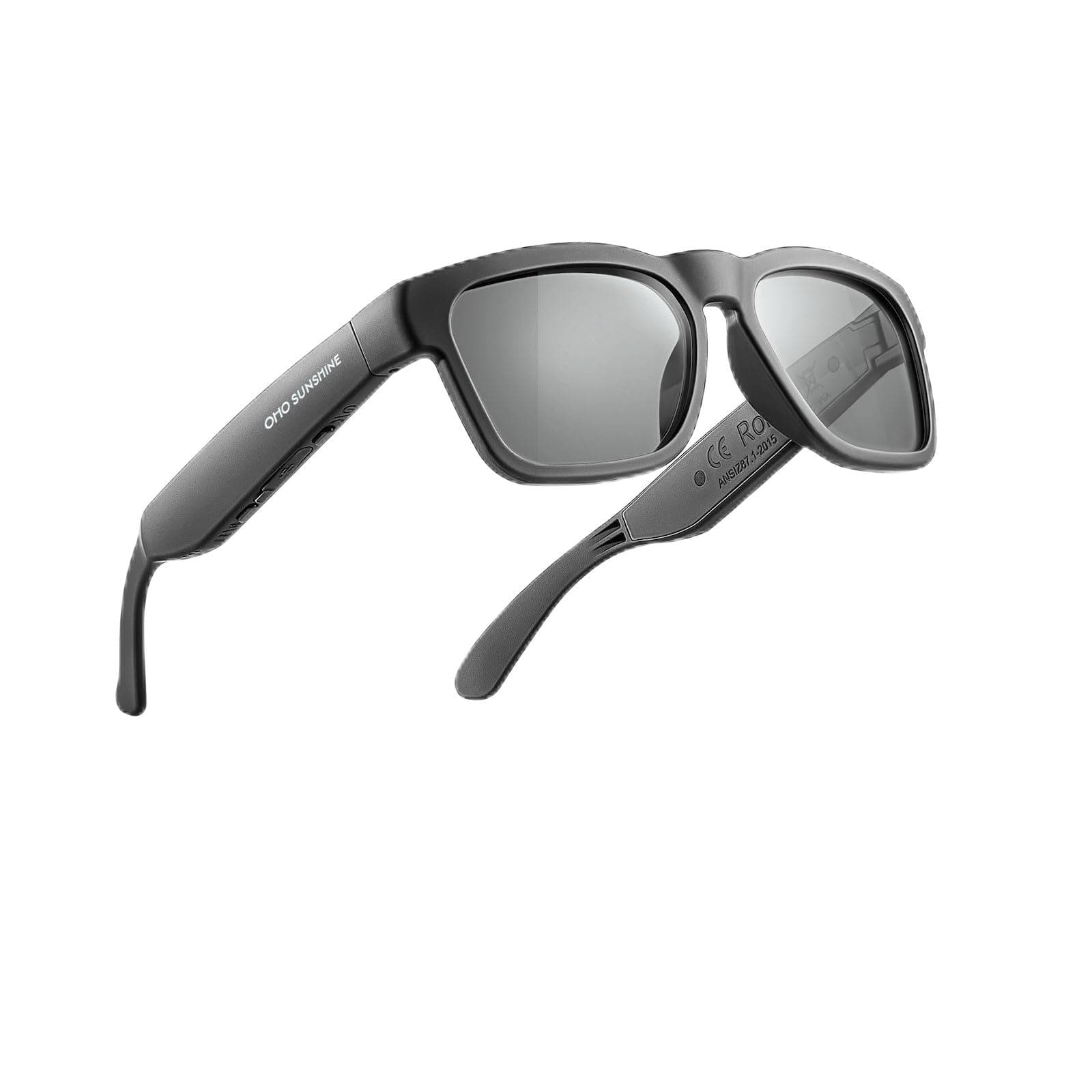 OhO Smart Glasses,Polarized Sunglasses with Bluetooth Speaker,Athletic/Outdoor UV Protection and Voice Control,