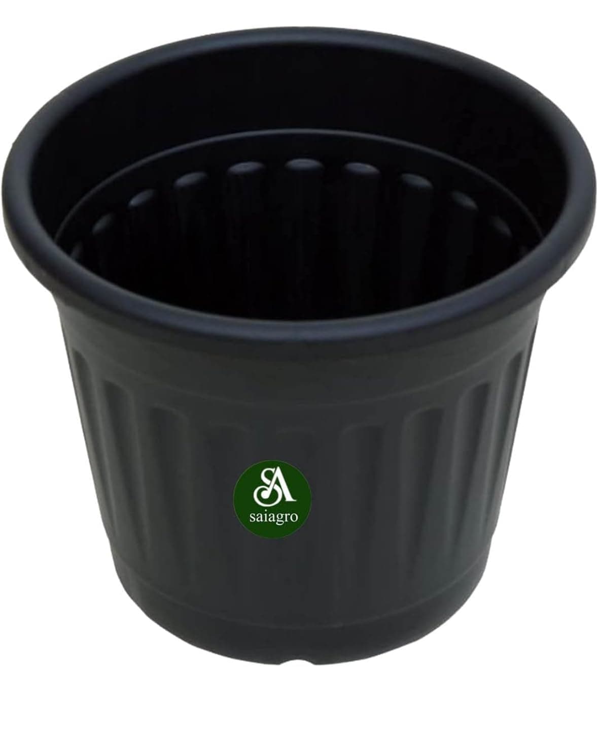 saiagro 14 INCH Flower Pot Pack of 5 / Indoor and Outdoor USE Pot / 14 INCH Black Pot/Plant Container/PLANTERS