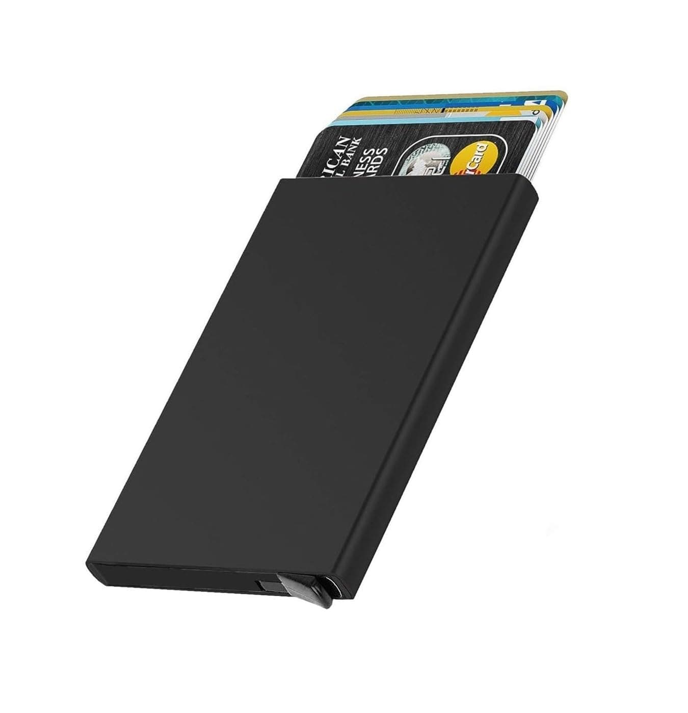 NAPA HIDE RFID Blocking Card Holder Wallet for Men & Women | Pop-Up Aluminium Slim Credit/Debit Card Case | One Click Access (Black1)