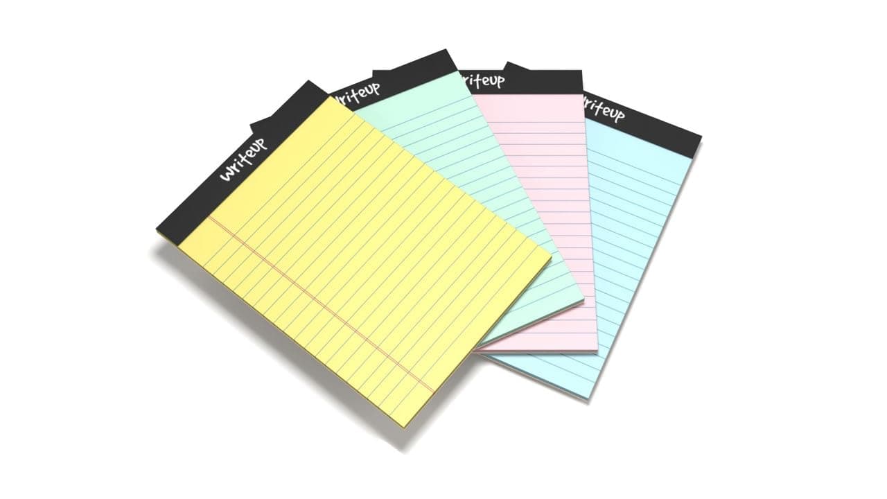 NEELGAGAN Writeup Pad for Office, Writing Office Pads Premium 70 GSM Paper A4 Note Pad Ruled 100 Pages In Mix Colour(Pack Of 4)