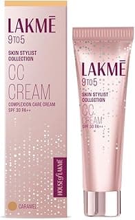 Lakme 9 to 5 CC Cream Caramel with 3% Niacinamide Complex SPF30 PA++ | 90% lightweight moisturizing cream for Care & 10% Foundation for Care |Conceals Dark Spots| Brightens Skin |30 g