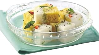 Borosil Microwavable Plate, 20cm, Transparent, Glass