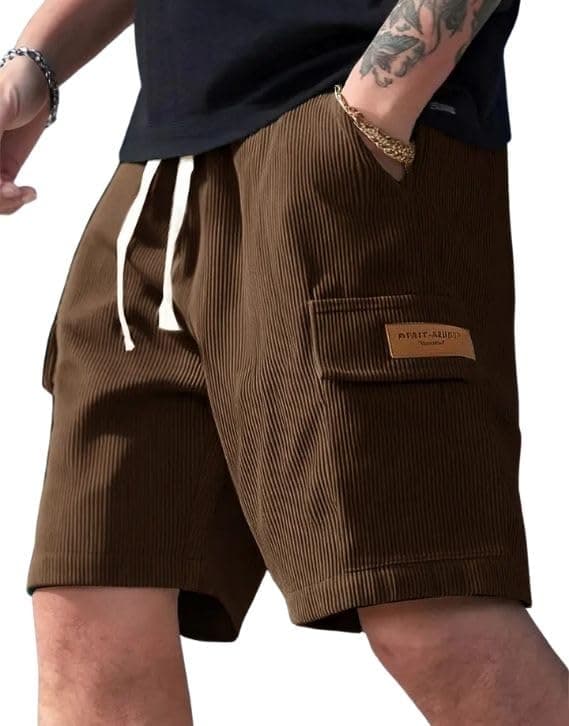Samfor Shorts for Men || Authentics Classic Men's Ribbed Polycotton Relaxed Fit Cargo Stretch Shorts || Lightweight & Quick Dry || Men Shorts Casual ||Shorts Pant for Men