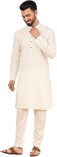 Amazon Brand - Tavasya Men Linen Traditonal Regular Kurta