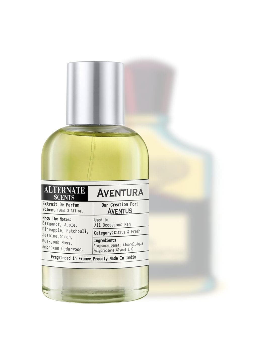 Alternate Scents Aventura Long Lasting 100ML Perfume For Men |Strong& long Lasting with 30% Oil Concentration| Bold, Fruity-Smoked | Fragrance From France | Made In India|