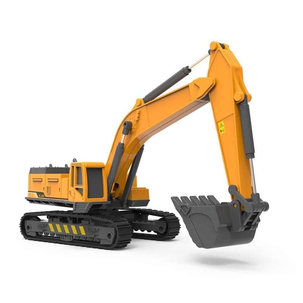 DEUSON ECOM Unbreakable Crane Model Construction Excavator Engineering Vehicle Friction Powered 360 Moving Parts Inertia Toys Trucks Building Vehicles for Kids 2 Years and Above