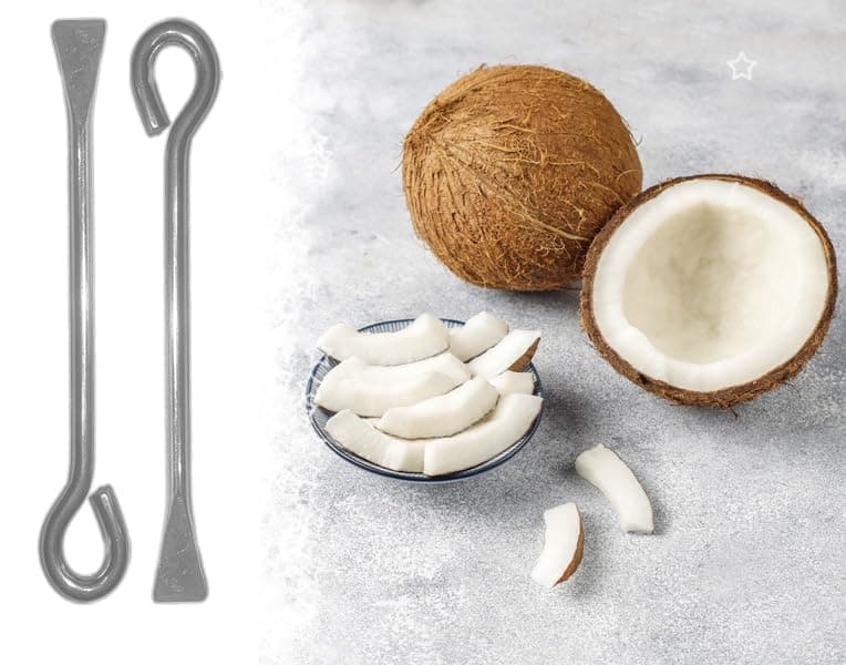 PRAGANIYA COOKWARES Coconut Grater Stainless Steel Rod/Coconut White Remover from Sheel/Coconut Graters for Kitchen/Rust Free Heavy Stainless Steel Rod 2 Nos