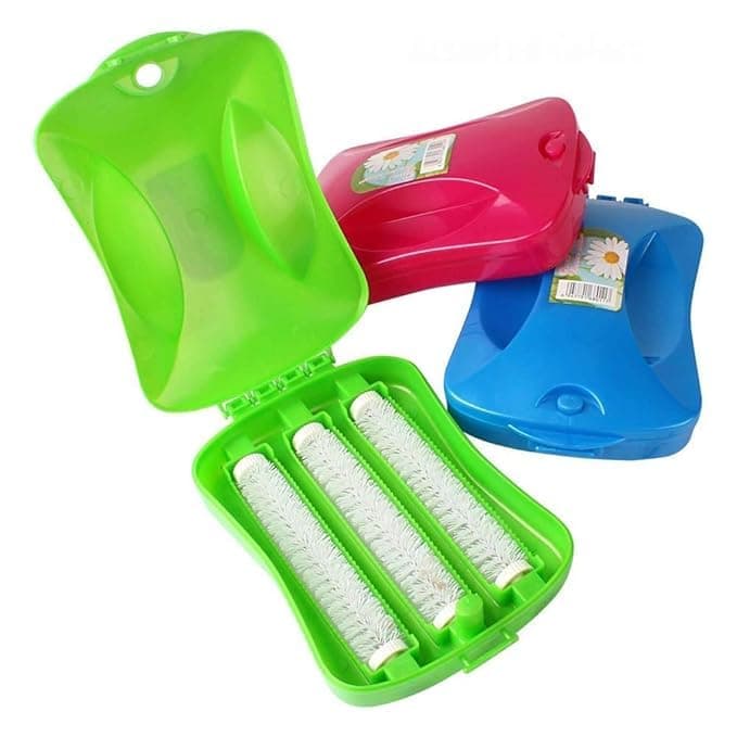 SITSRA 3-Roller Cleaning Brush Sweeper Manual Dirt Manual Carpet Dust & Crumb Cleaner with Handle Reusable Floor & Rug Cleaning Tool (Multicolor, Pack of 1)