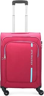 Aristocrat Polyester Dasher Hybrid Spinner Suitcase 4W STR 59 RED, Small, 43 Cm
