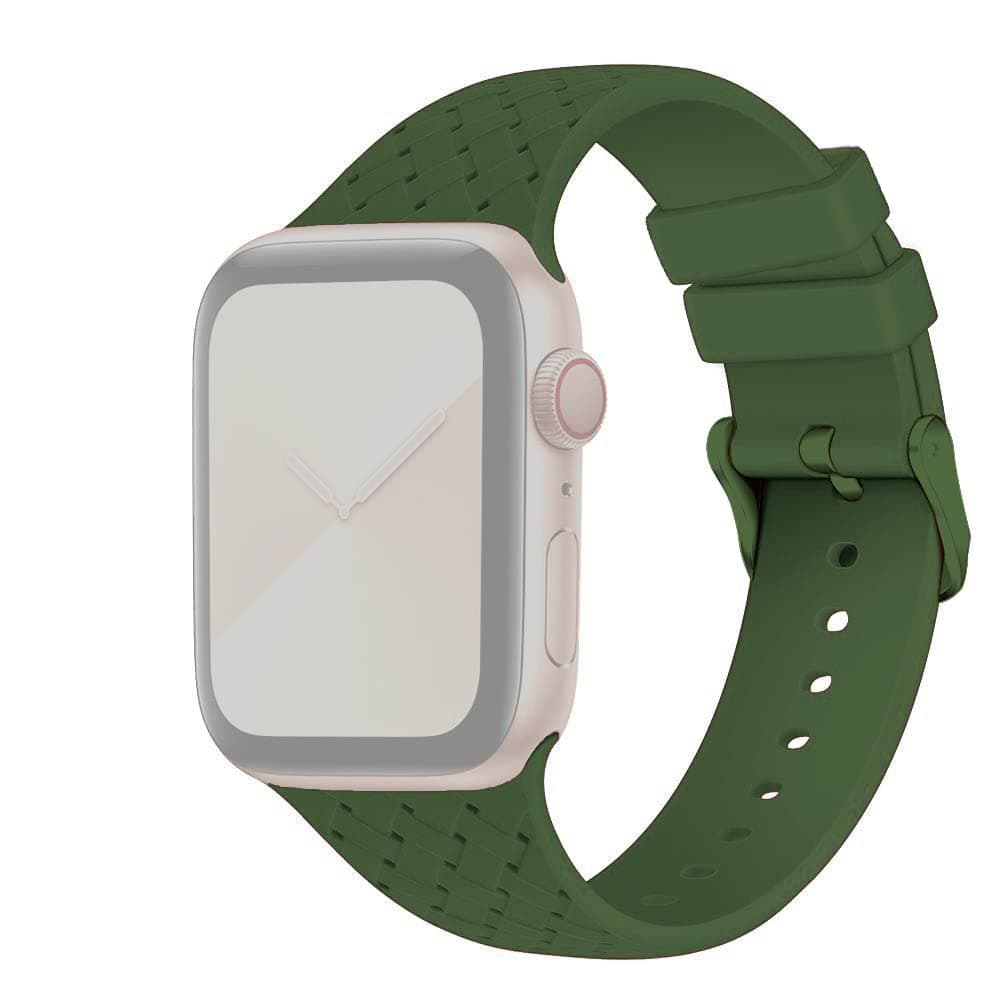 GadgetBite Soft Silicone Braided Texture Wristband Compatible with Apple Watch iWatch Bands 42mm 44mm Soft Silicone Strap Wristbands for Apple Watch Series 6/5/4/3/2/1/SE