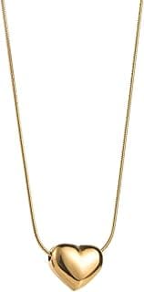 MEENAZ pendant necklace chain for women girls Love anti tarnish stainless steel gold stylish Neck Chain | Heart Locket | Modern Design | Birthday Gift Valentine| Aesthetic Jewellery for women | Accessories