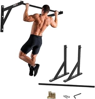Multifunctional Wall Mounted 130kg Pull Up/Push Up/Chin Up Bar For Gym Home Exercise, Workout Strength Training Equipment,32Mm Diameter (120 Cm, Black)