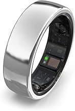 aabo Smart Ring for Men Women |Fitness Tracker Ring| Titanium Design| Sleep Tracker| Easy Connectivity | No App Subscription Required | Water Resistant | Upto 7-Day Battery Life| (Size 9, Silver)