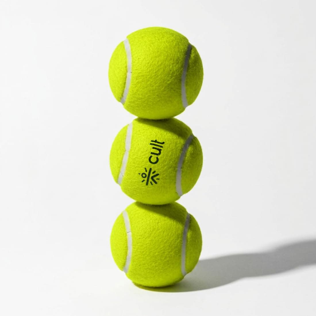CULT Tennis Cricket Balls Green – Pack of 6 Practice & Training Balls for Men, Women & Kids Durable Rubber Core, Soft Felt Cover, High Bounce, All-Court Use