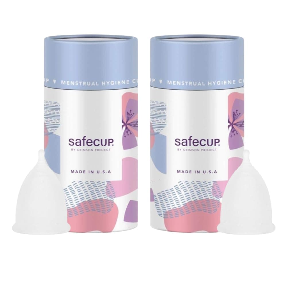 SAFECUP USA Reusable Menstrual Cup for Women | 100% Medical-Grade Silicone, BPA-Free | US FDA Compliant | Leak-Proof, Easy-Open Design Protection for Up to 8-10 Hours | Travel-Friendly & Hygienic (Medium_Pack of 2)