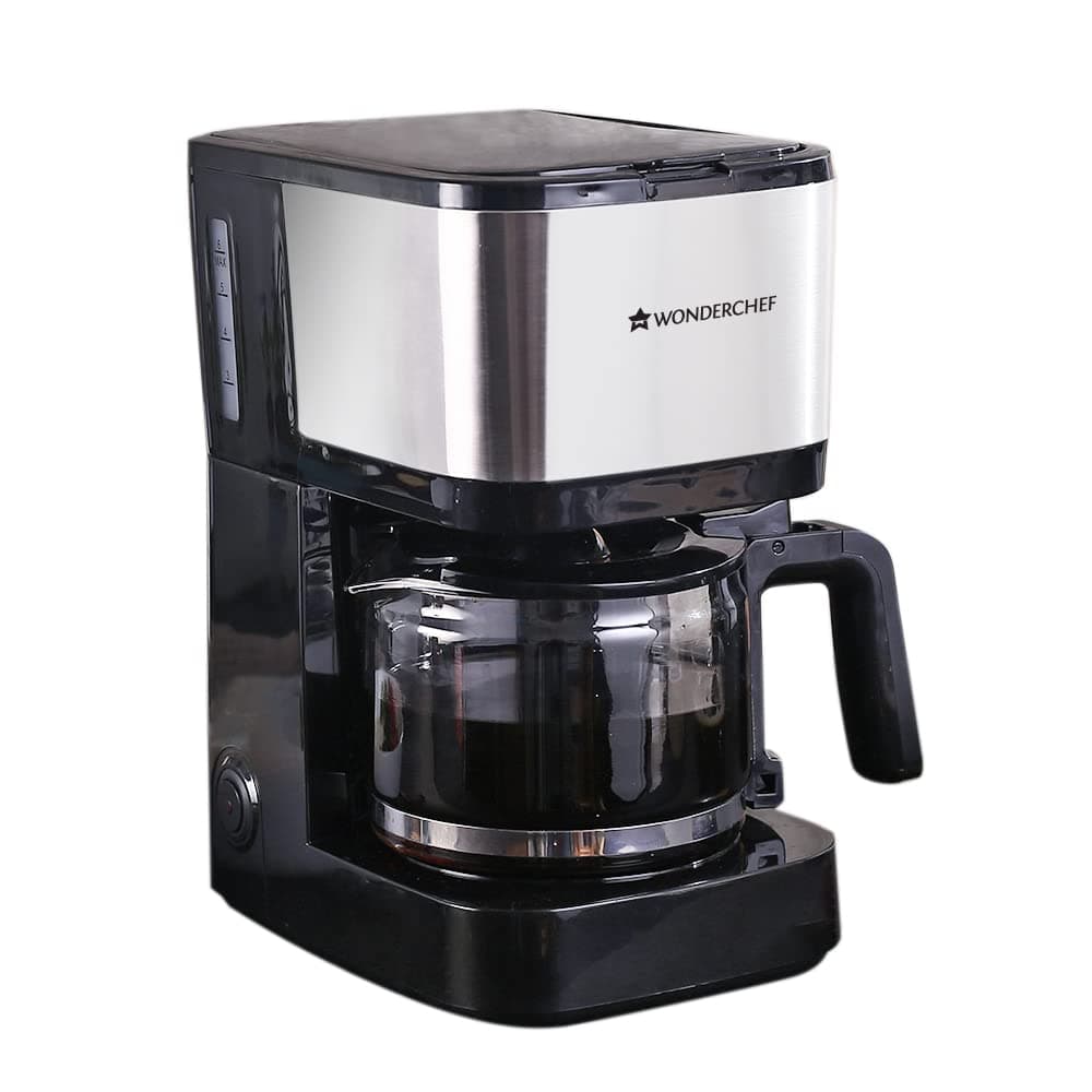 Wonderchef Regalia Pronto Brew Coffee Maker | Drip Coffee | 6 Cups | 750ml Borosilicate Carafe | Hot Plate | Anti-Drip | Auto Shut-Off | Reusable Filter | 600W | 2-Year Warranty